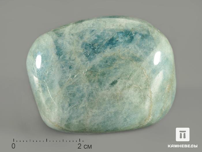Аквамарин (голубой берилл), полированная галька 5х3,5х2,3 см, 6318, фото 3