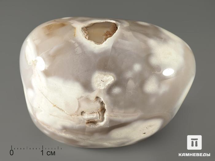 Халцедон «змеиная кожа», полированная галька 5,5-6 см (120-140 г), 6561, фото 1