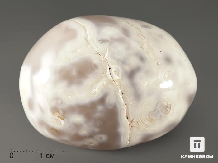 Халцедон «змеиная кожа», полированная галька 5,5-6 см (120-140 г), 6561, фото 3