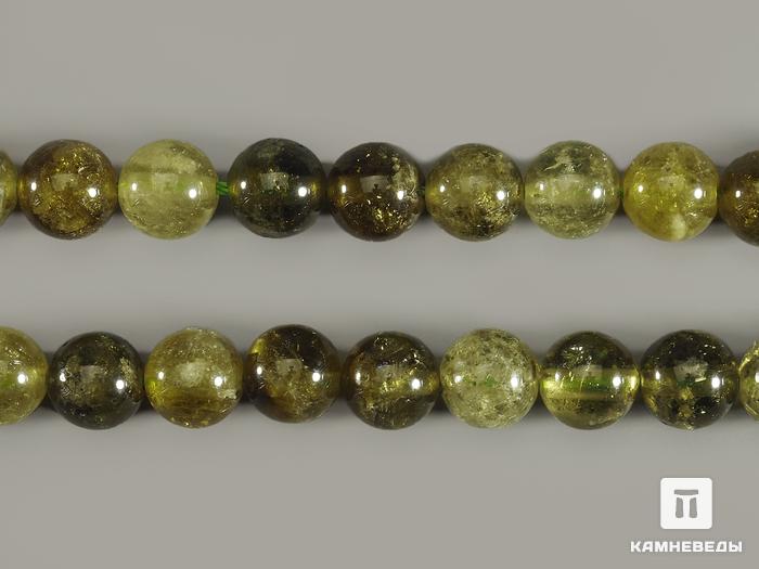 Бусины из граната зеленого (гидрогроссуляр), 55 шт. на нитке, 7-8 мм, 7323, фото 1