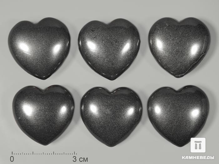 Сердце из гематита, 3х3х1,3 см, 7457, фото 1