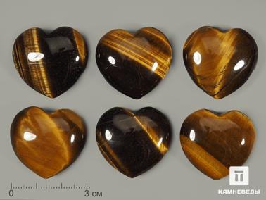 Тигровый глаз. Сердце из тигрового глаза, 3х2,8х1,2 см