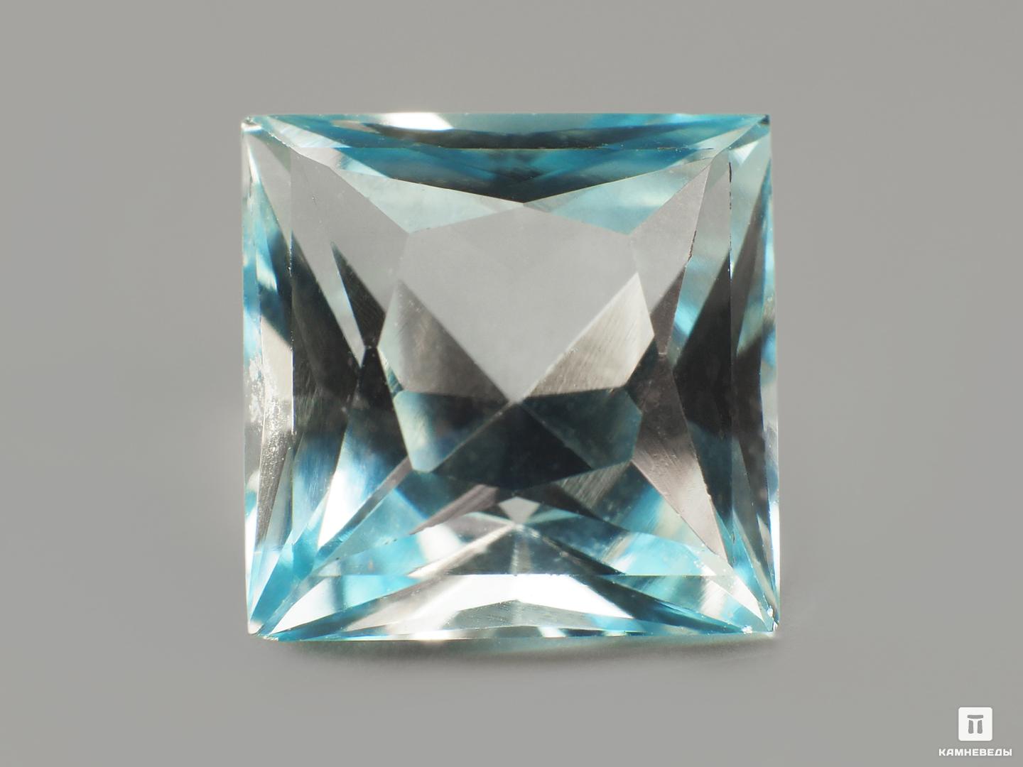 Топаз голубой, огранка 7х7х5 мм (2 ct) подвеска из серебра platina jewelry 03 3228 00 201 0200 68 топаз эмаль