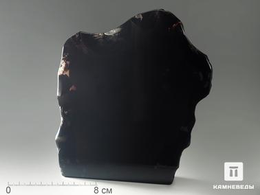Обсидиан. Срез обсидиана (обсидиановое зеркало), 14х12,5х3,7 см