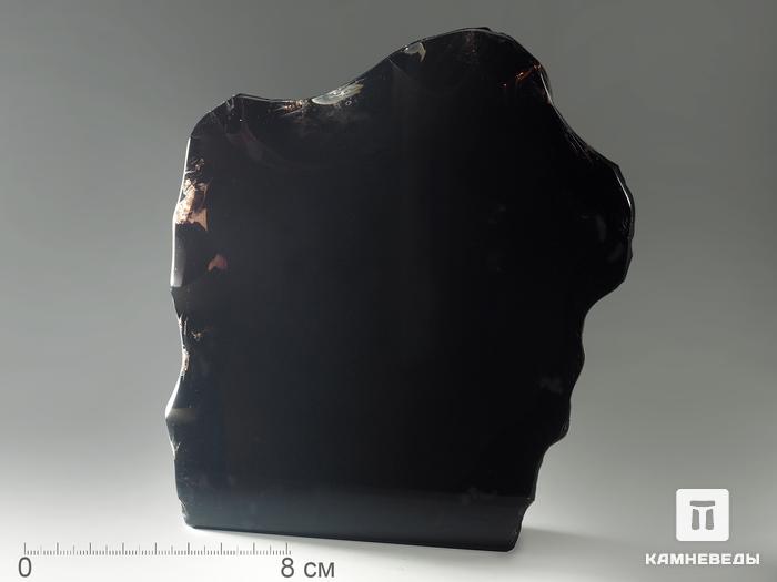Срез обсидиана (обсидиановое зеркало), 14х12,5х3,7 см, 344, фото 1