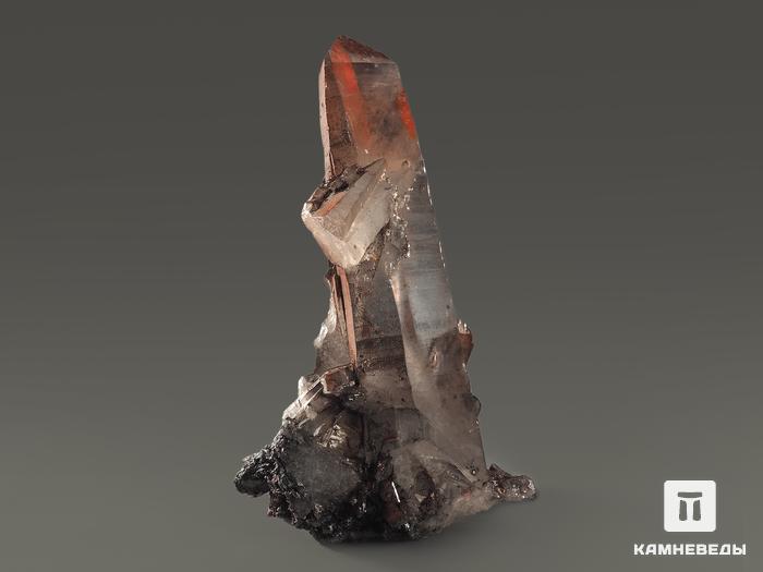 Горный хрусталь (кварц) с гематитом, сросток кристаллов 13,7х8,1х7,1 см, 7602, фото 3