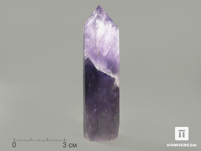 Аметист шевронный в форме кристалла, 6,5-8 см (50-60 г), 7789, фото 1