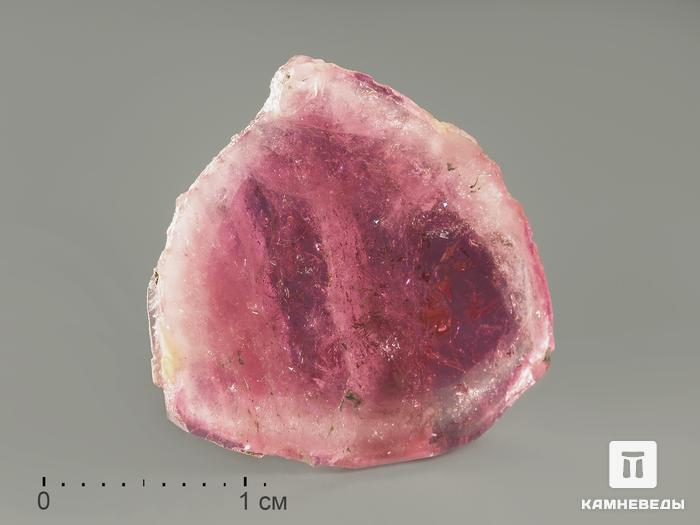 Турмалин (рубеллит), полированный срез 2,3х2х0,3 см, 7954, фото 1