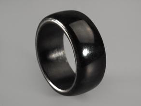 Кольцо из чёрного нефрита, ширина 9-10 мм