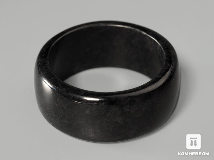 Кольцо из чёрного нефрита, ширина 9-10 мм, 7989, фото 2