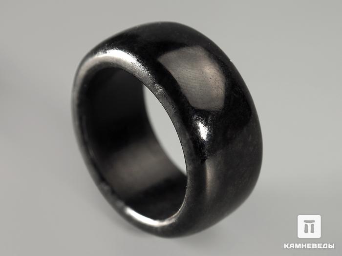 Кольцо из чёрного нефрита, ширина 9-10 мм, 7988, фото 1