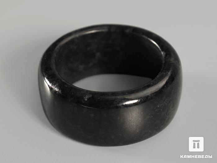 Кольцо из чёрного нефрита, ширина 9-10 мм, 7988, фото 2