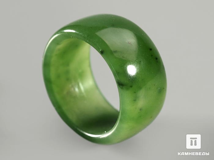 Кольцо из зелёного нефрита, ширина 9-10 мм, 44-19, фото 1