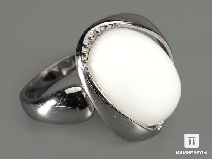 Кольцо с белым опалом (кахолонгом), 8371, фото 1