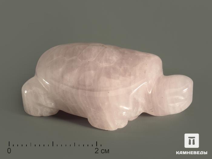 Черепаха из розового кварца, 4х2,9х1,6 см, 8382, фото 1