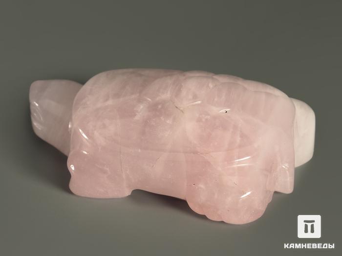 Черепаха из розового кварца, 4х2,9х1,6 см, 8382, фото 2