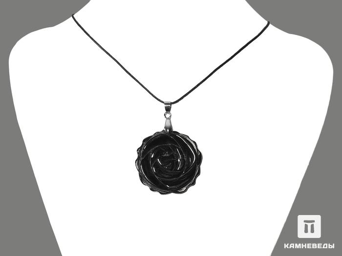 Кулон «Роза» из чёрного агата, 40-84/14, фото 3