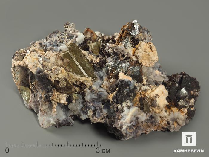 Апатит, кристалл в породе 7,1х4,9х2,2 см, 7694, фото 1