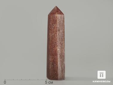 Авантюрин, Кварц. Авантюриновый (клубничный) кварц в форме кристалла, 8,5-9 см (80-90 г)