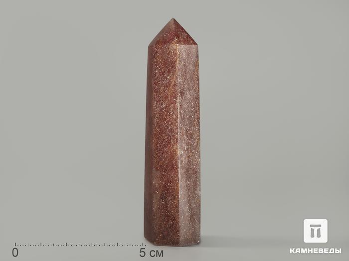 Авантюриновый (клубничный) кварц в форме кристалла, 8,5-9 см (80-90 г), 8752, фото 1