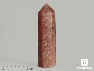 Авантюрин, Кварц. Авантюриновый (клубничный) кварц в форме кристалла, 8-8,5 см (70-80 г)