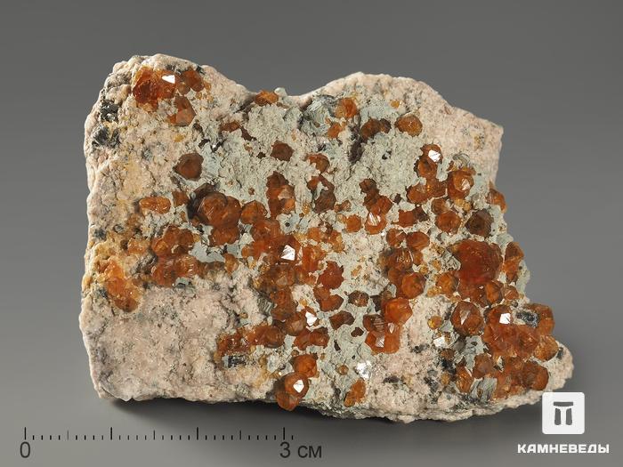 Спессартин (гранат), кристаллы на граните 5,9х4,2х3,9 см, 8920, фото 1