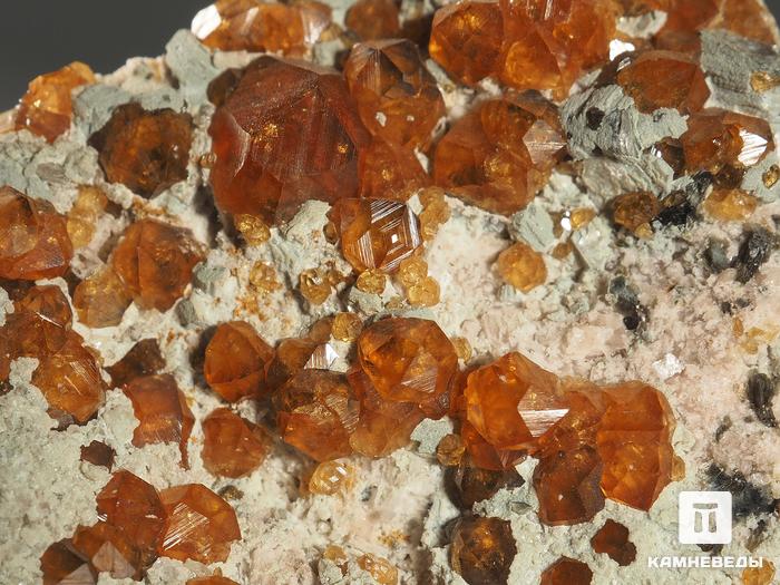 Спессартин (гранат), кристаллы на граните 5,9х4,2х3,9 см, 8920, фото 2