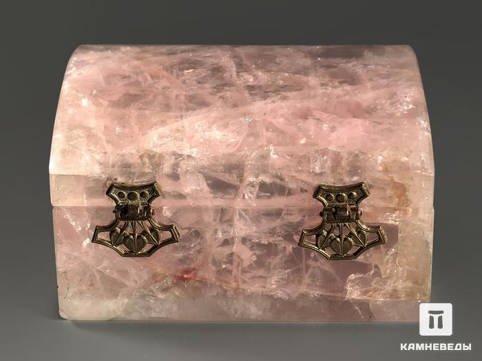 Шкатулка из розового кварца, 9,1х7,1х4 см, 8945, фото 3