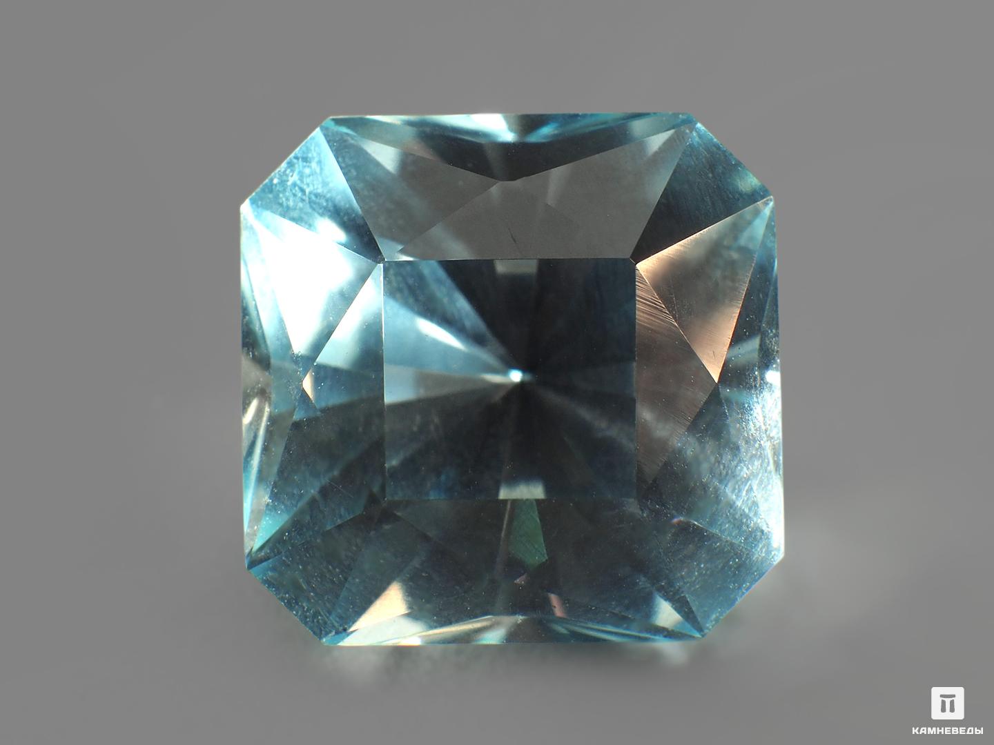 Топаз голубой, огранка 9х9х6,5 мм (4,1 ct) серьги женские из серебра sokolov 92022036 топаз