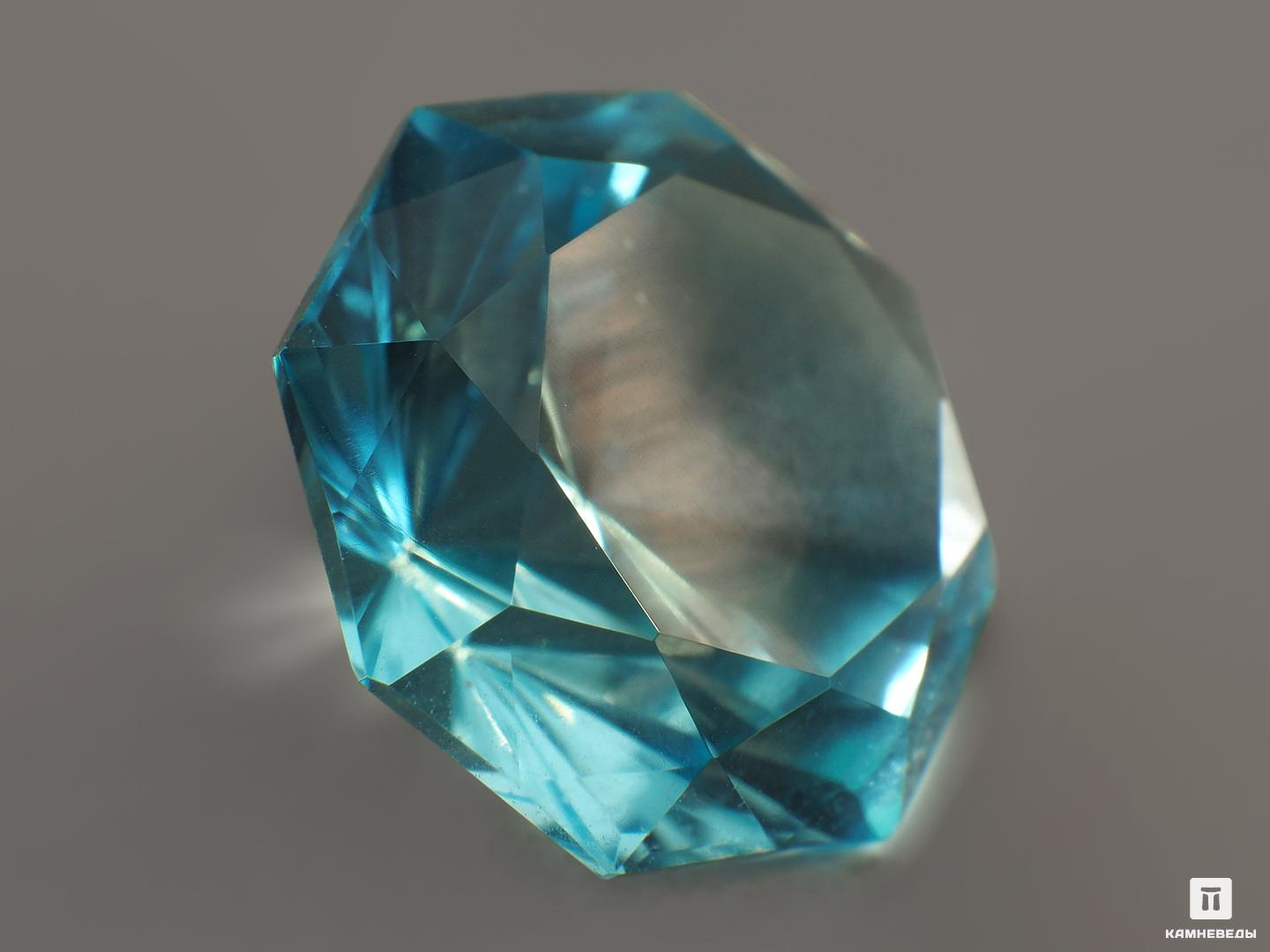 Топаз голубой, огранка 11,8х11,8х7,5 мм (7,6 ct), 9028, фото 2
