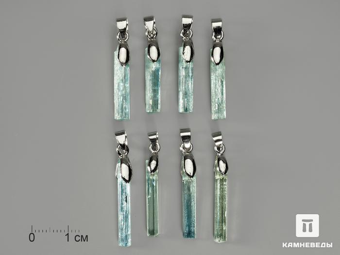 Кулон из кристалла аквамарина (голубого берилла), 1-2 см, 9112, фото 3