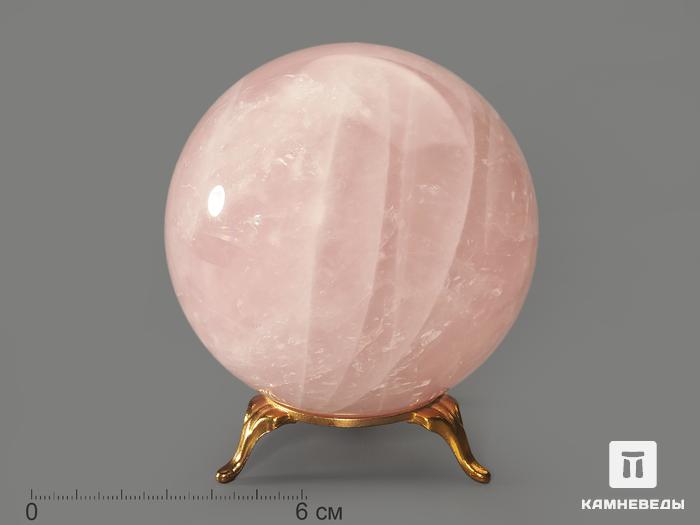 Шар из розового кварца, 82 мм, 21-127/7, фото 1