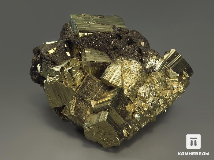 Пирит, сросток кристаллов 5,8х4,7х3,5 см, 10-599/5, фото 4