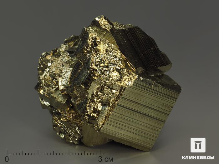 Пирит, сросток кристаллов 4,6х4,3х3,8 см, 10-599/3, фото 1