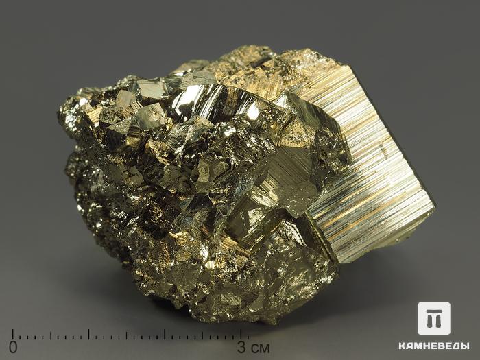 Пирит, сросток кристаллов 4,6х4,3х3,8 см, 10-599/3, фото 2