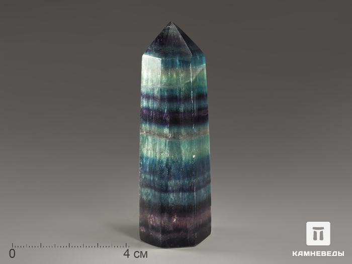 Флюорит, полированный в форме кристалла, 7,5-8 см (70-80 г), 9274, фото 1