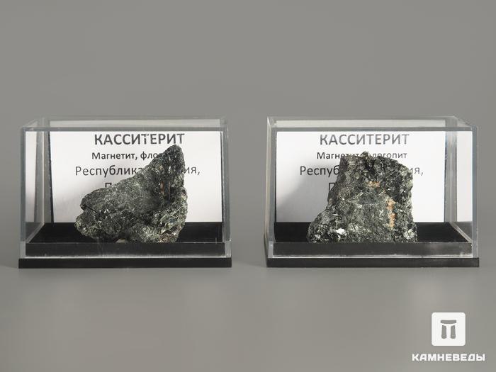 Касситерит с флогопитом и магнетитом в пластиковом боксе, 3-4 см, 1563, фото 2