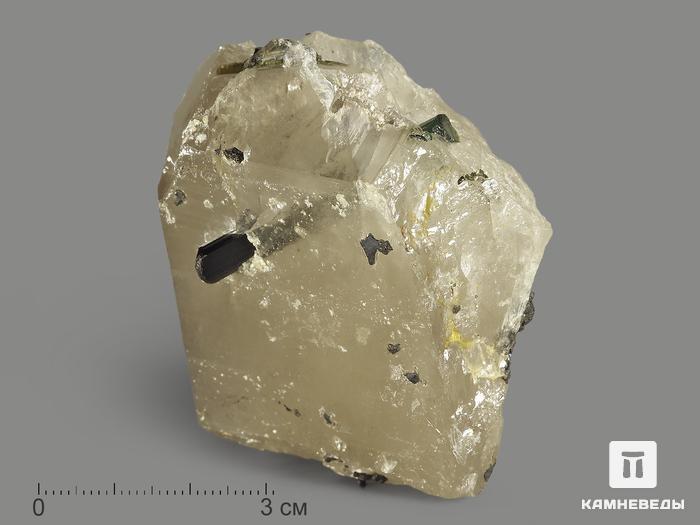Кристалл турмалина (верделита) в кварце, 7х6,1х4 см, 9472, фото 1