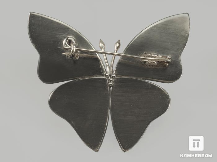 Брошь «Бабочка» с кружевным агатом, 4,4х3,9 см, 1197, фото 2