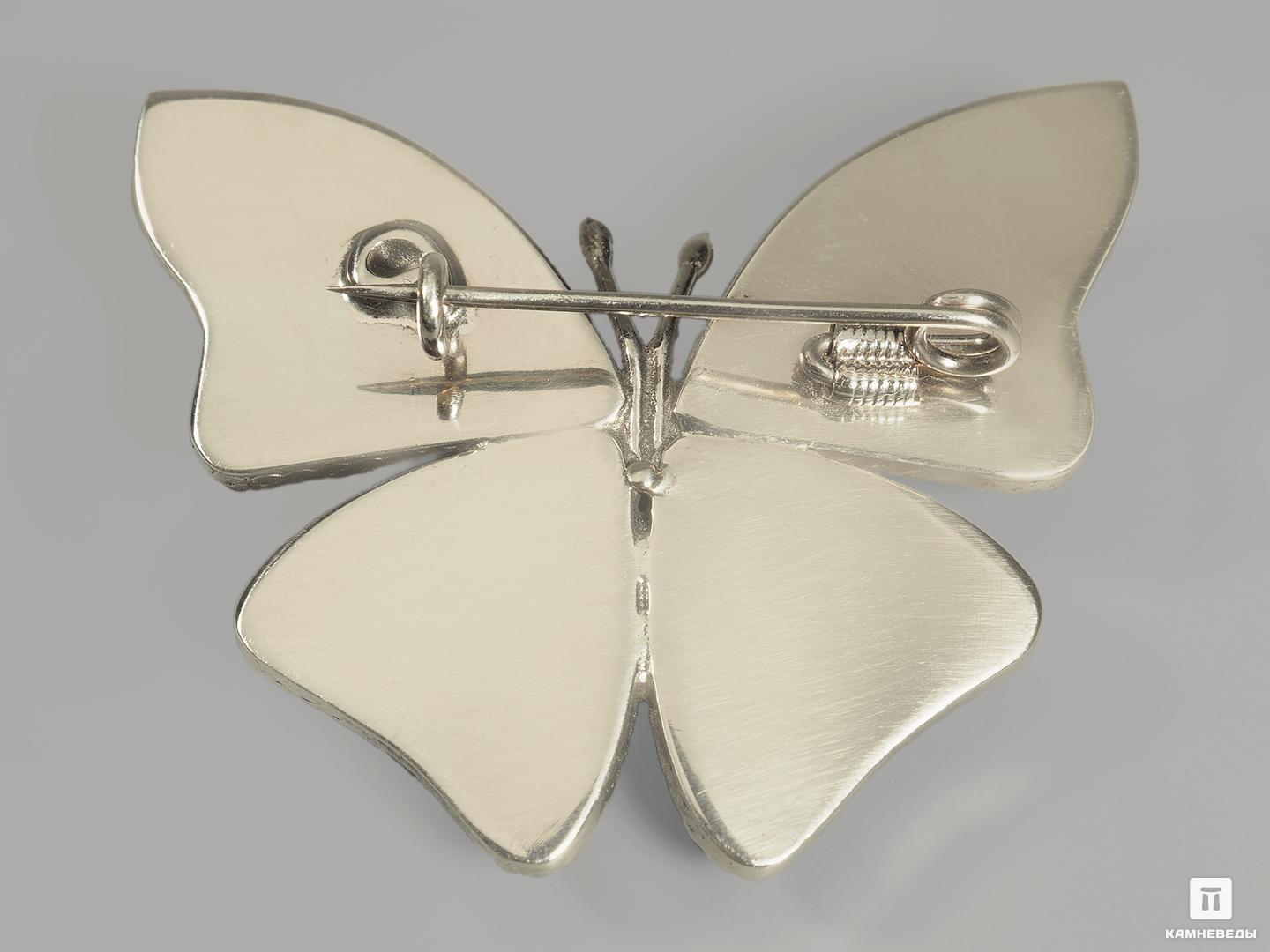 Брошь «Бабочка» с лепидолитом, 3,9х3 см, 9630, фото 2