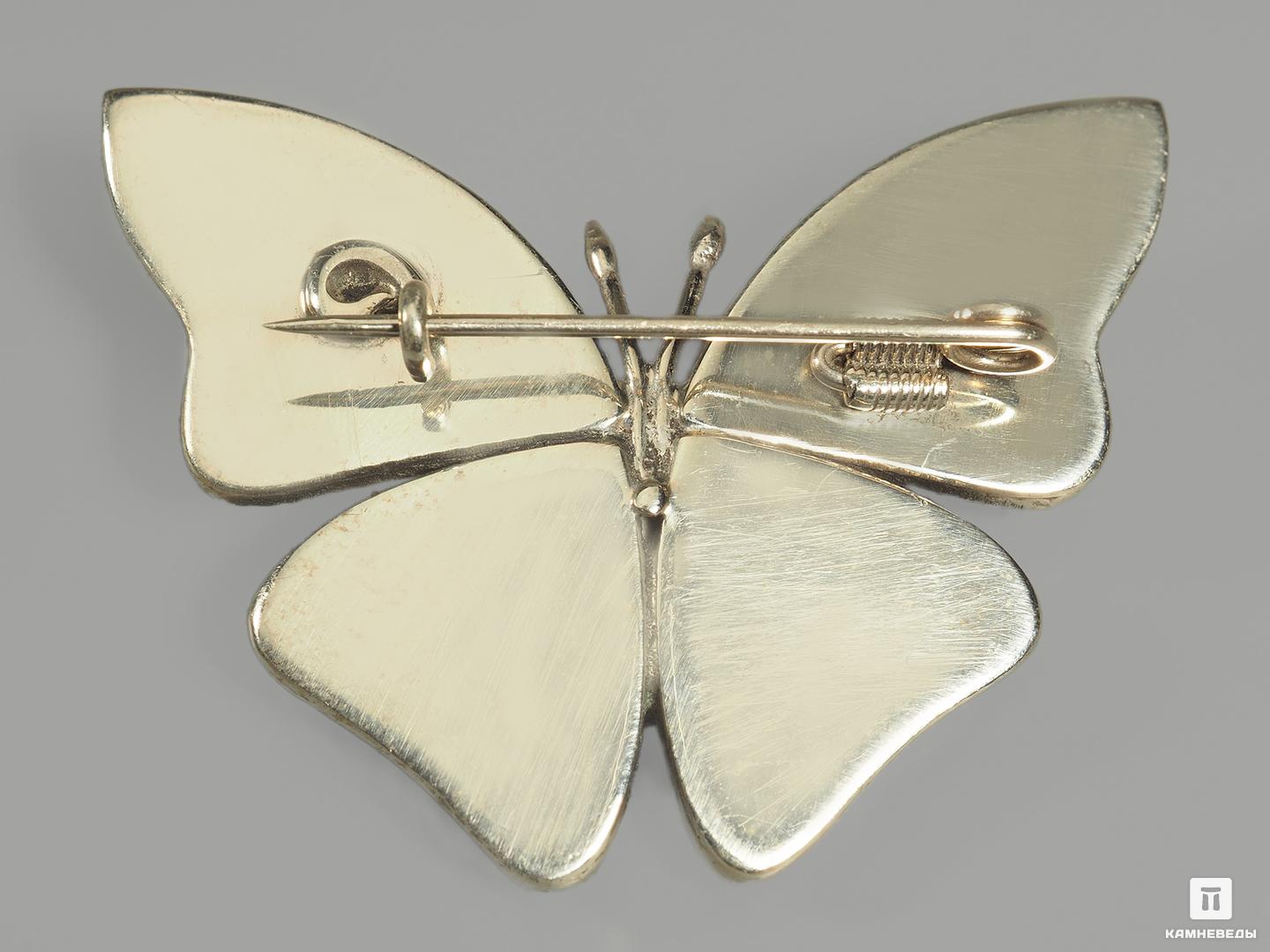 Брошь «Бабочка» с кружевным агатом, 4,4х3,7 см, 9623, фото 2