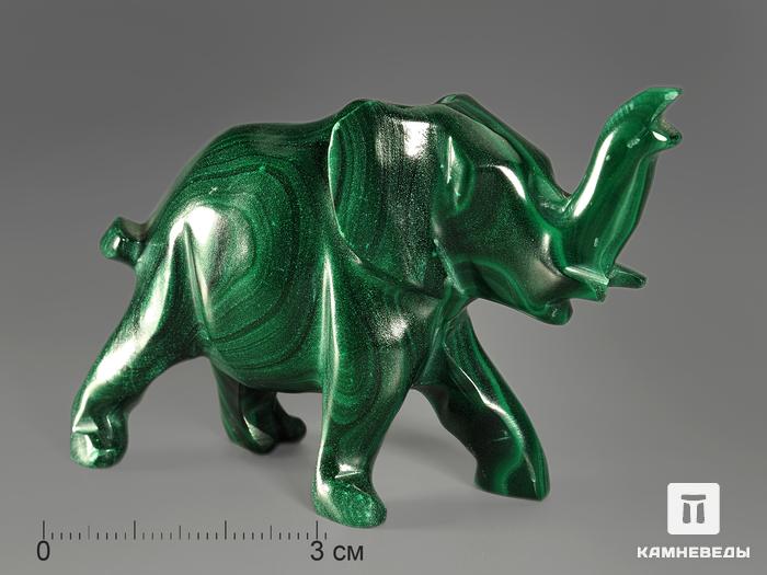 Слон из малахита, 7,5х5,4х2 см, 607, фото 1