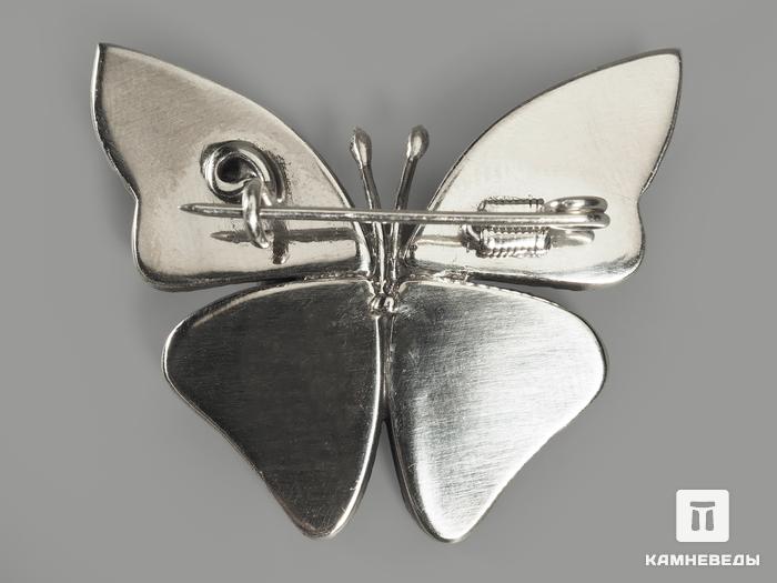 Брошь «Бабочка» с дендритовым агатом, 3,9х3 см, 9637, фото 2