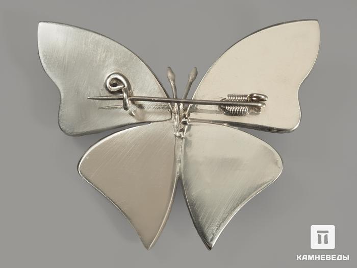 Брошь «Бабочка» с турмалином полихромным, 3,5х2,7 см, 9690, фото 2
