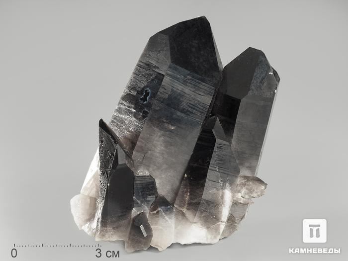 Морион (чёрный кварц), сросток кристаллов 9,3х7х4,6 см, 9943, фото 1