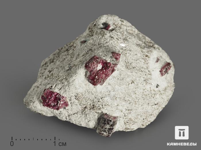 Кристаллы корунда красного в кристаллическом сланце, 3,5х2,6х2,2 см, 9999, фото 1