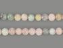Бусины из берилла (аквамарина, морганита, зеленый берилла), розового кварца, 75 шт. на нитке, 5-6 мм, 7-72, фото 1