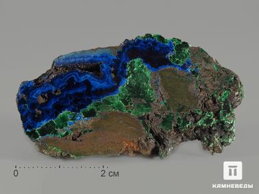 Азурмалахит. Азурмалахит, полированный срез 4,8х3,3х0,6 см