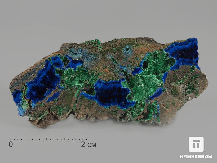 Азурмалахит, полированный срез 5,5х2,7х0,6 см, 10072, фото 1