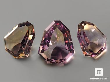 Аметрин. Комплект огранки аметрина из 3 камней (29,1 ct)